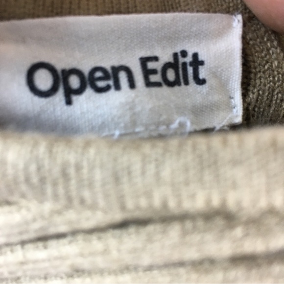 Open Edit Women's Tan Rib Tank Midi Stretch Knit Dress No Size Tag - Picture 2 of 13